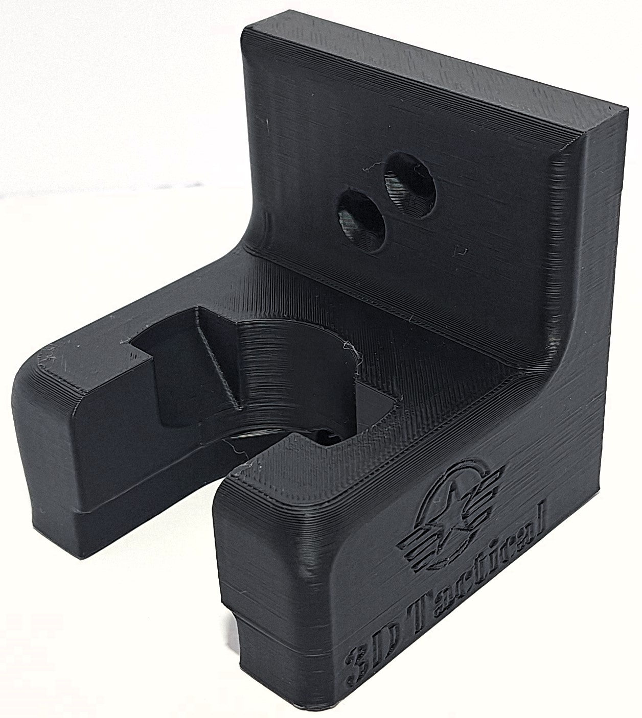 Black 3D Tactical AR Buffer Tube Wall Hanger for AR-15 and AR-10 rifles storage
