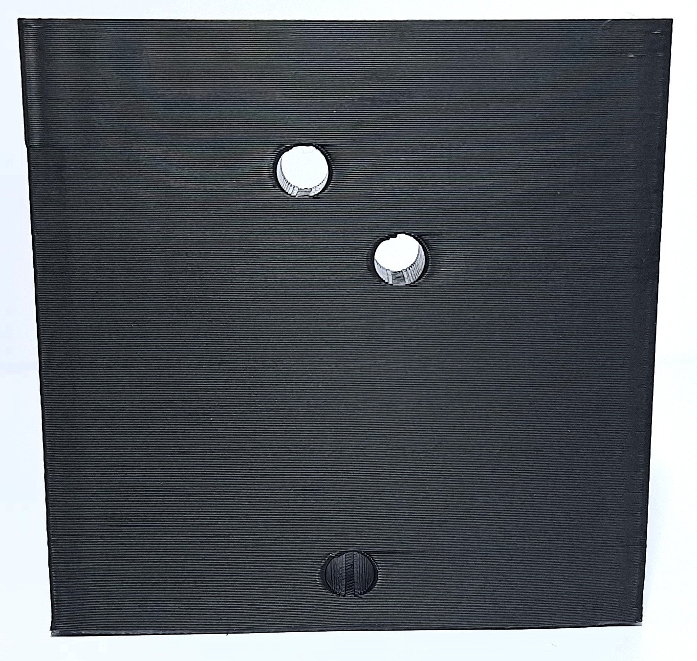 Black 3D tactical modern AR buffer tube wall hanger for AR-15 and AR-10 rifles with three mounting holes and lifetime warranty.
